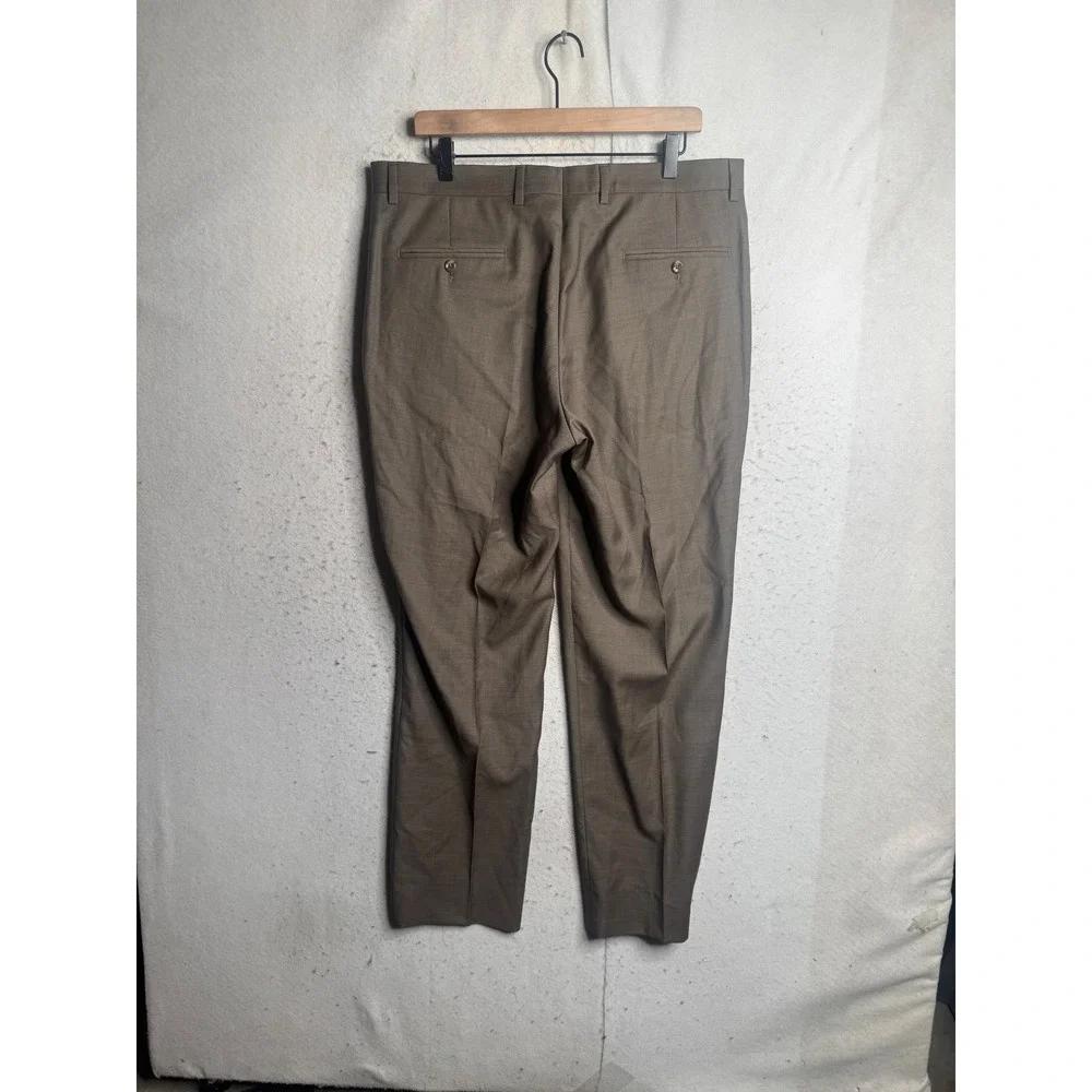 Jos. A. Bank Traveler Tailored Fit Brown Wool Dress Pants Mens 36R Flat Front